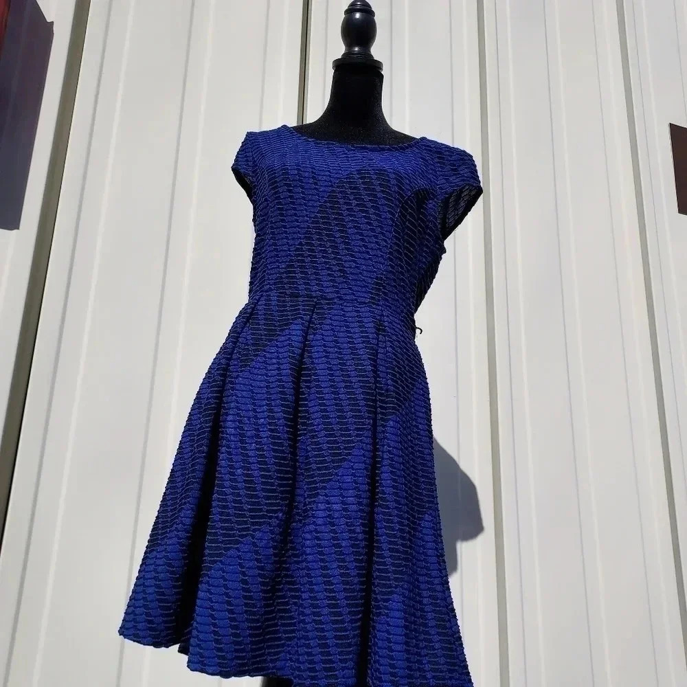 Iz Byer Blue & Black Mini Dress Medium - Picture 13 of 15